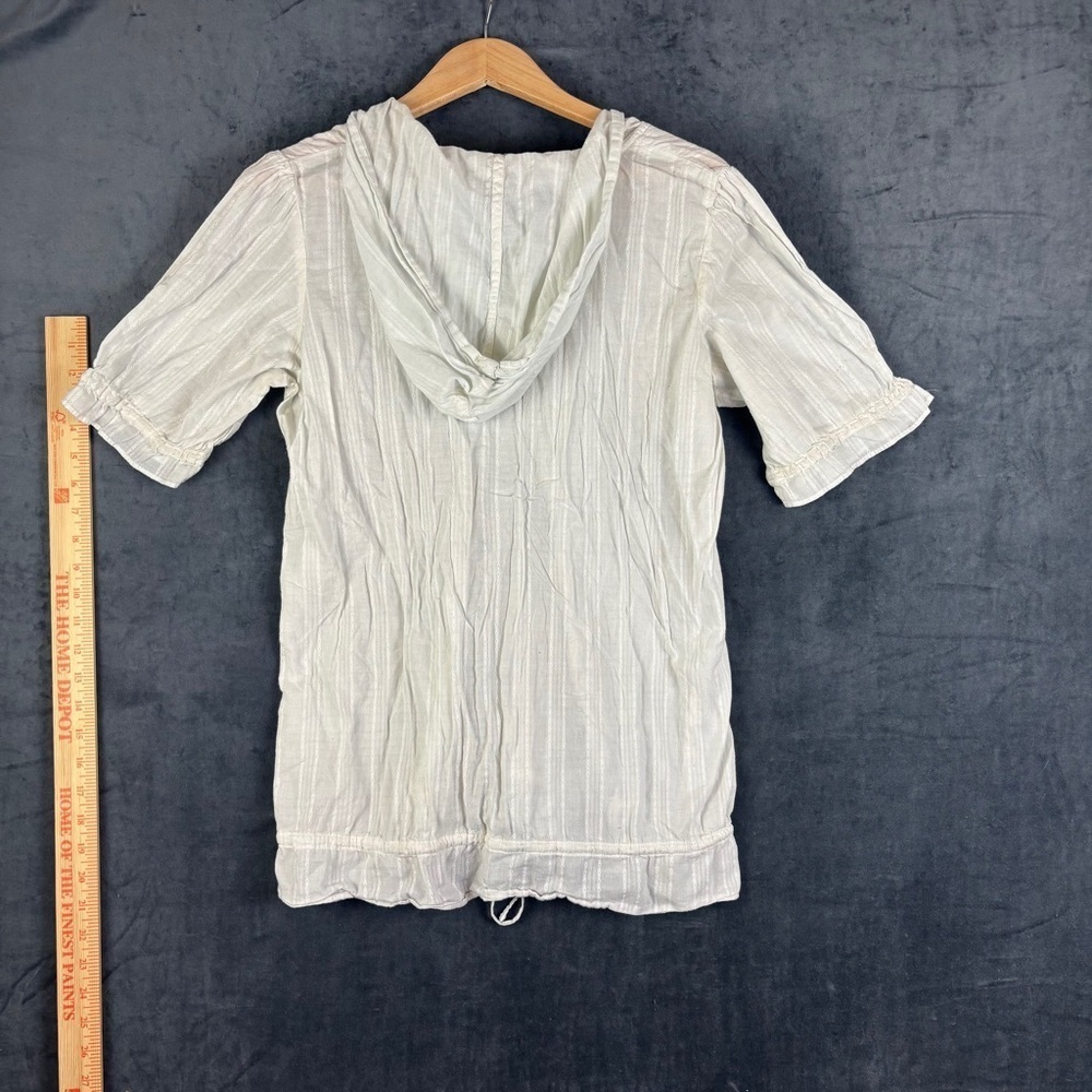 Ruff Hewn White Hooded Short Sleeve Swim cover-up in L - Picture 2 of 8